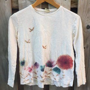 Zara long sleeve floral sequin cotton tee - size 11/12G